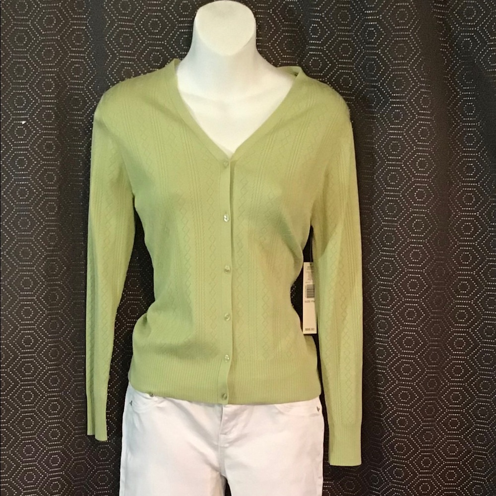 Kate Hill Petite Green Sweater